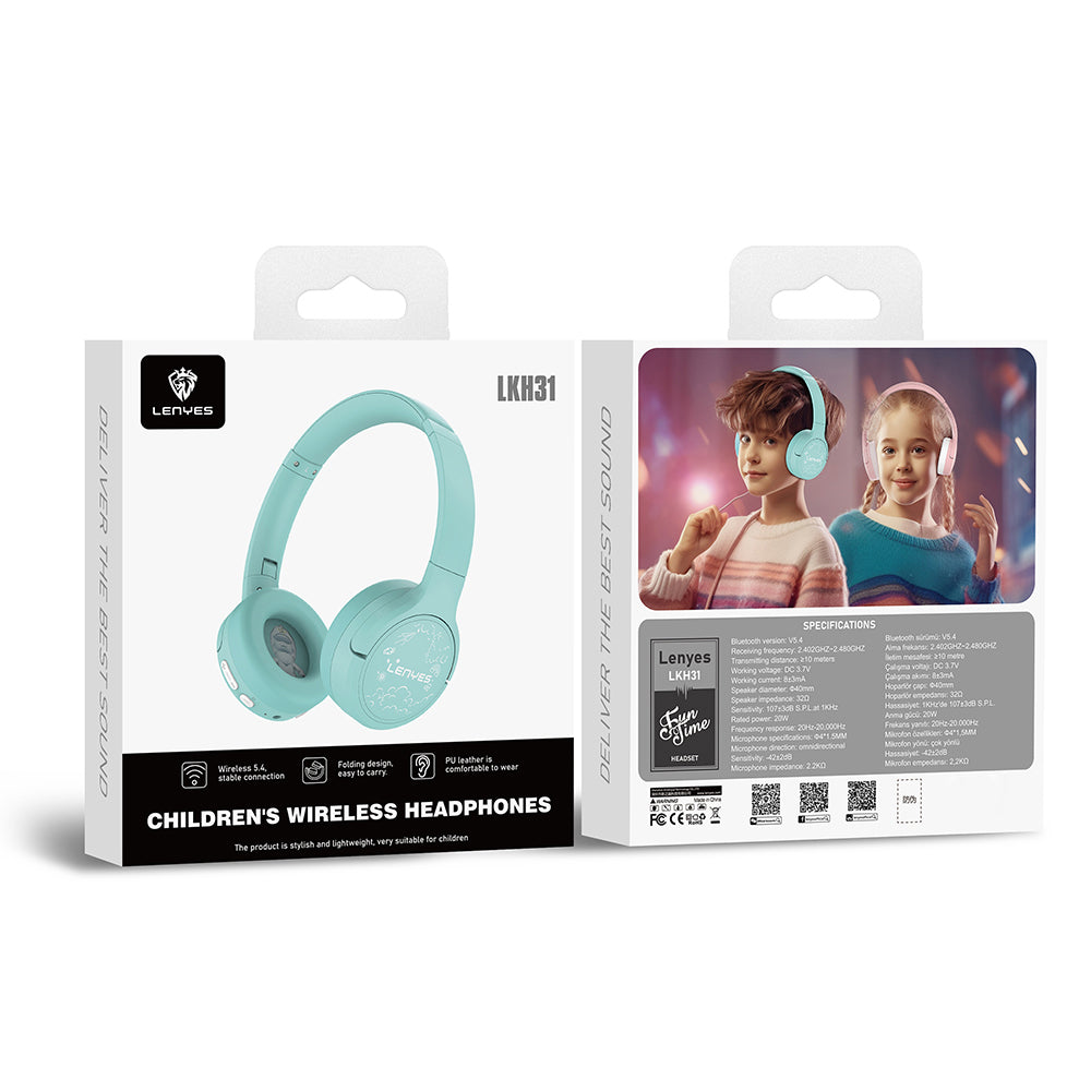 Lenyes LKH31 Ayarlanabilir Çocuklara Özel Kulak Üstü Kablolu ve Bluetooth Kulaklık v5.4 Lenyes LKH31 Ayarlanabilir Çocuklara Özel Kulak Üstü Kablolu ve Bluetooth Kulaklık v5.4